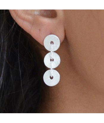 Boucles d'oreilles argent 925 brossé de France