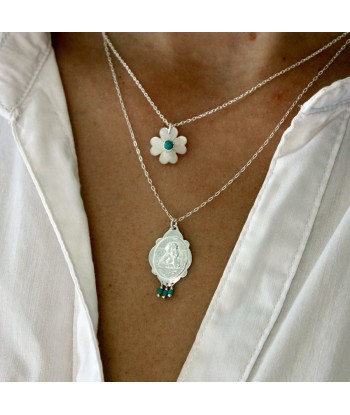 Collier argent 925 ange et turquoise Economisez 