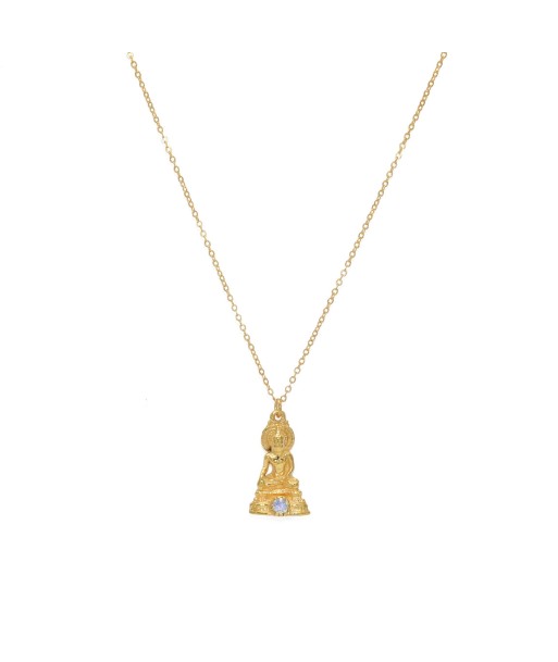 Collier doré bouddha et pierre la colonne vertébrale