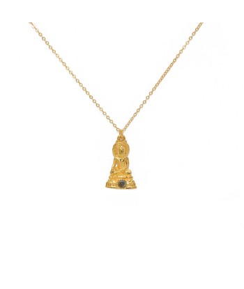 Collier doré bouddha et pierre la colonne vertébrale