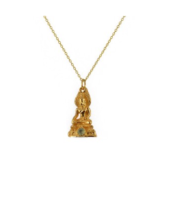 Collier doré bouddha et pierre la colonne vertébrale