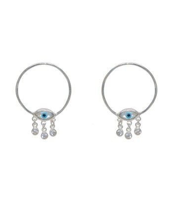 Boucles argent 925 oeil nacre et zircons votre