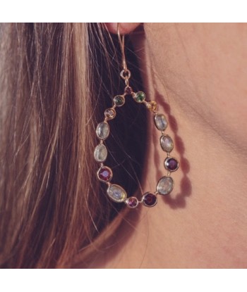 Boucles dorées gipsy multi pierres en ligne