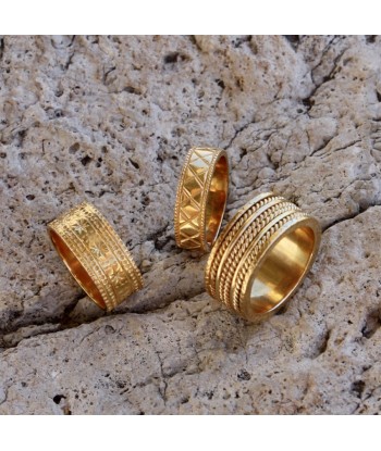 Bague anneau tressé doré à l'or fin 18k vous aussi creer 