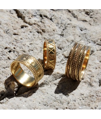 Bague anneau tressé doré à l'or fin 18k vous aussi creer 