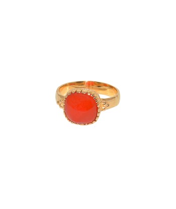 Bague dorée cabochon pierre de pas cher