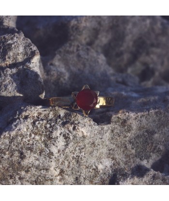 Bague dorée étoile et pierre de votre