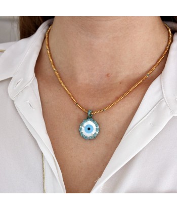 Collier cordon et oeil en nacre commande en ligne