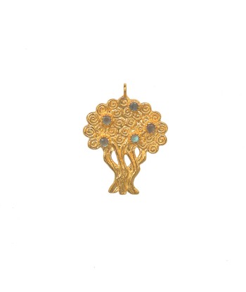 Collier arbre de vie doré et pierre en stock