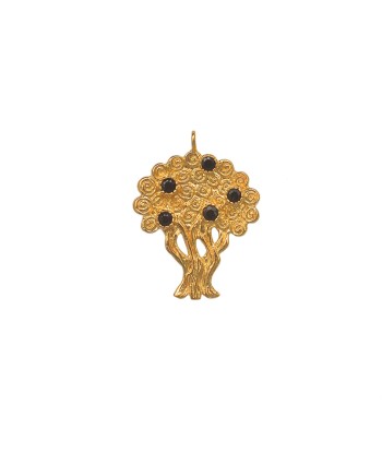 Collier arbre de vie doré et pierre en stock