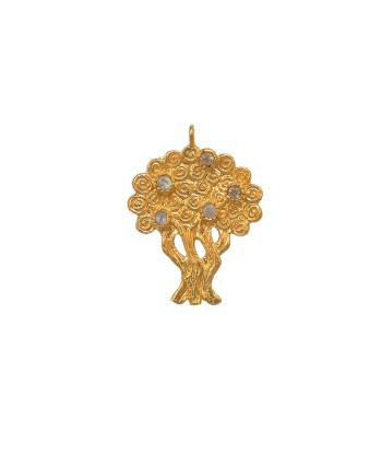 Collier arbre de vie doré et pierre en stock