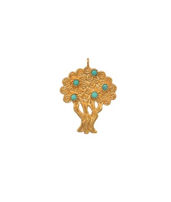 Collier arbre de vie doré et pierre en stock