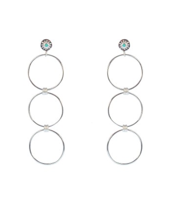 Boucles argent 925 anneaux soleil et turquoise de votre