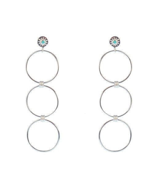 Boucles argent 925 anneaux soleil et turquoise de votre