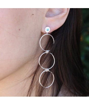 Boucles argent 925 anneaux soleil et turquoise de votre