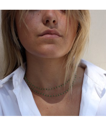 Collier doré Santa Maria en Onyx Verte Economisez 