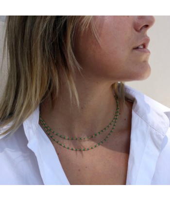 Collier doré Santa Maria en Onyx Verte Economisez 