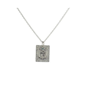 Collier argent 925  fer à cheval trèfle et pierre Par le système avancé 