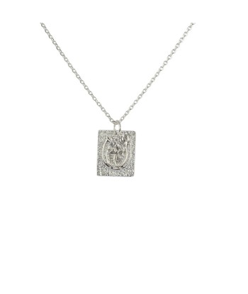 Collier argent 925  fer à cheval trèfle et pierre Par le système avancé 