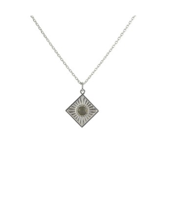 Collier argent 925 et pendentif carré et pierre Comment ça marche