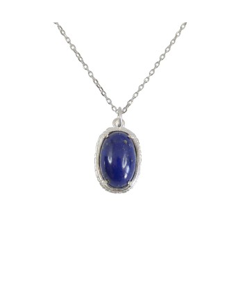 Collier argent 925 scarabée lapis les muscles