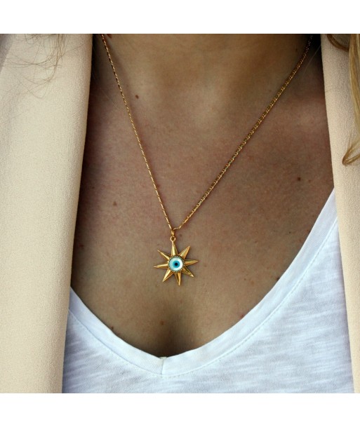 Collier doré étoile et oeil en nacre vous aussi creer 