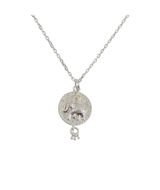 Collier argent 925 médaille éléphant Livraison rapide