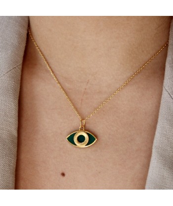 Collier doré oeil ovale en pierre naturelle offre 