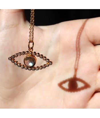 Collier doré oeil ajouré pierre et zircons acheter