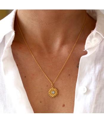 Collier doré marguerite et pierre en ligne