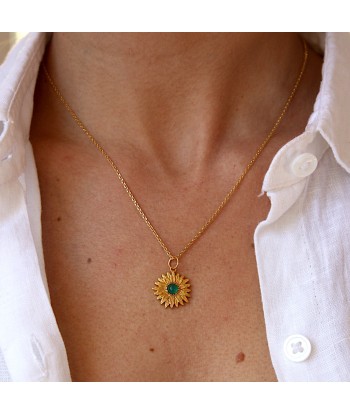 Collier doré marguerite et pierre en ligne