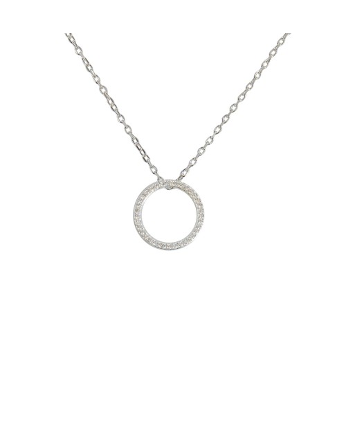 Collier argent 925 anneau zircons (S, M, L, XL) Paris Déstockage Promo