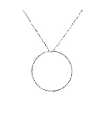 Collier argent 925 anneau zircons (S, M, L, XL) Paris Déstockage Promo