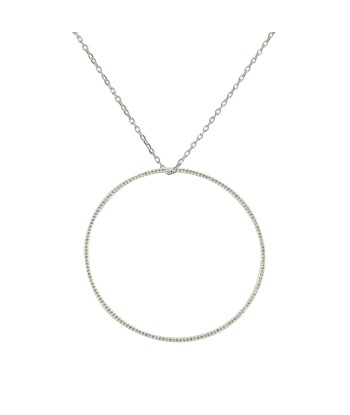 Collier argent 925 anneau zircons (S, M, L, XL) Paris Déstockage Promo