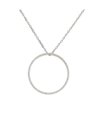 Collier argent 925 anneau zircons (S, M, L, XL) Paris Déstockage Promo