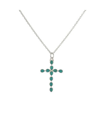 Collier argent 925 croix et pierres offre 