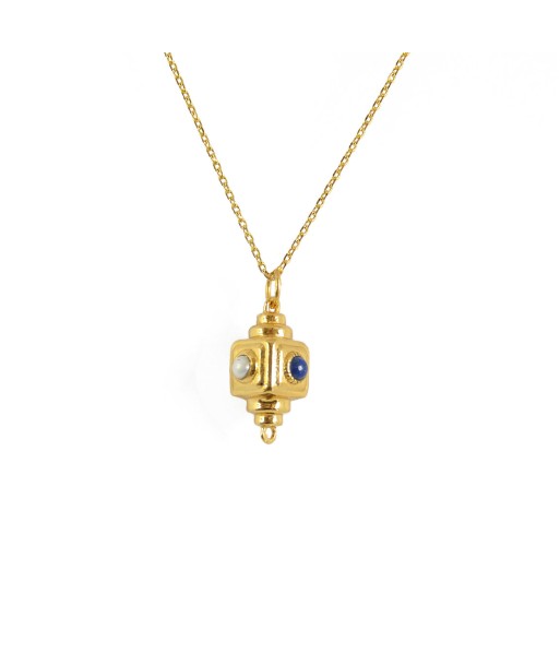 Collier doré talisman multi pierres shop