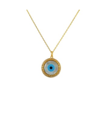 Collier doré oeil rond en nacre et zircons Jusqu'à 80% De Réduction