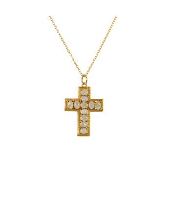 Collier doré croix et pierres online