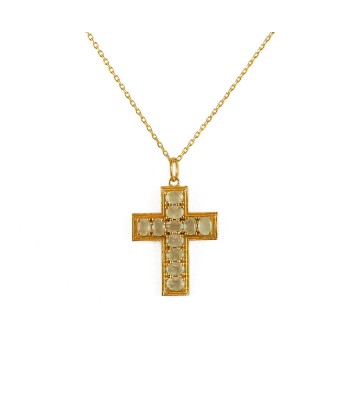 Collier doré croix et pierres online