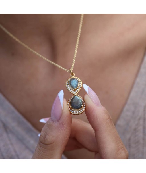 Collier doré infini pierre et zircons Amélioration de cerveau avec