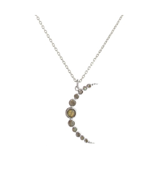 Collier argent 925 croissant de lune et labradorite prix