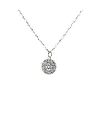 Collier argent 925 médaille zircons étoile de David en linge