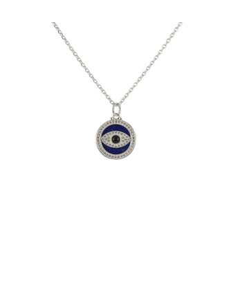 Collier argent 925 oeil pierre et zircons Dans la société mordern