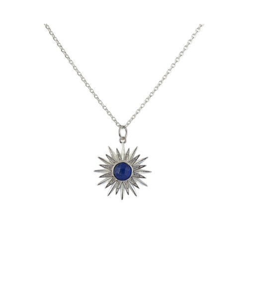 Collier argent 925 pendentif soleil et pierre facettée Profitez des Offres !