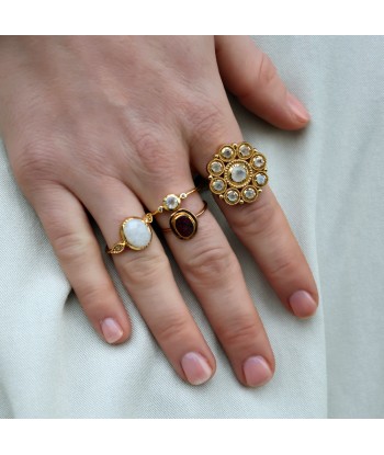 Bague dorée fleur XXL Amélioration de cerveau avec