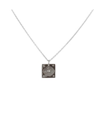 Collier argent 925 pendentif carré oeil & "Magic eye" à prix réduit toute l'année