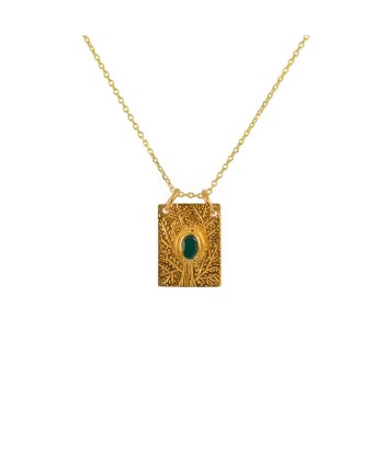 Collier doré pendentif arbre de vie et pierre 50-70% off 