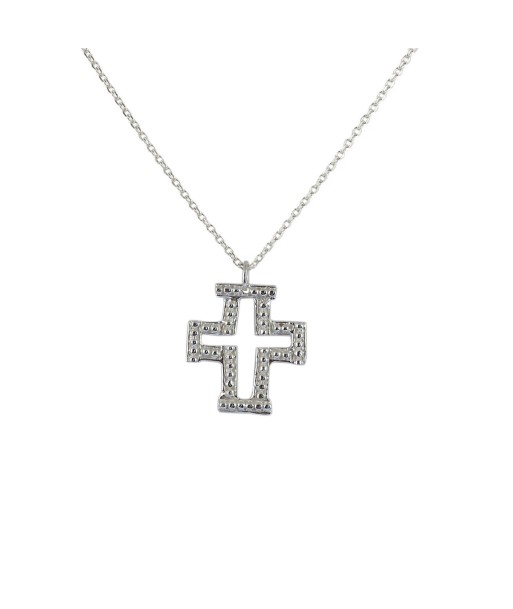 Collier argent 925 et pendentif croix baroque soldes