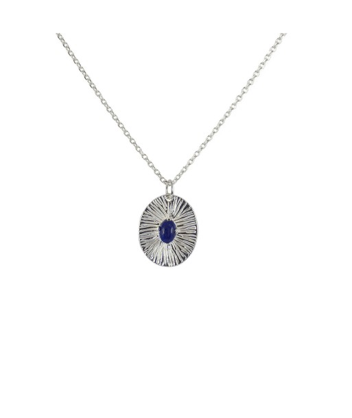 Collier argent 925 et pendentif strié orné d'une pierre cabochon Vous souhaitez 